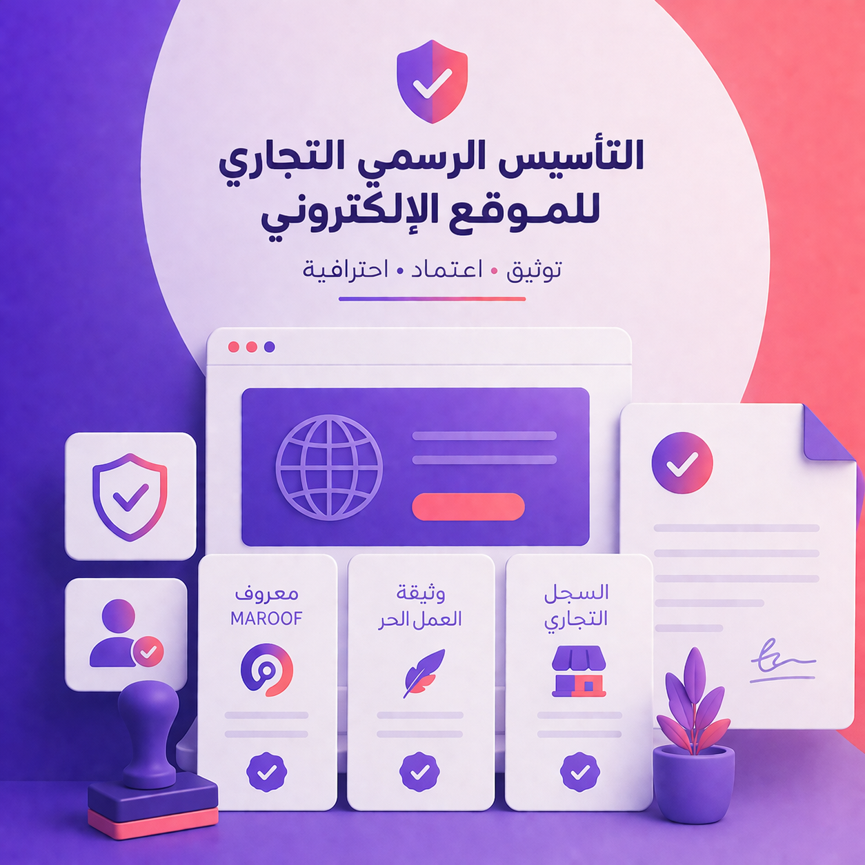 باقة التأسيس الرسمي التجاري للموقع الإلكتروني